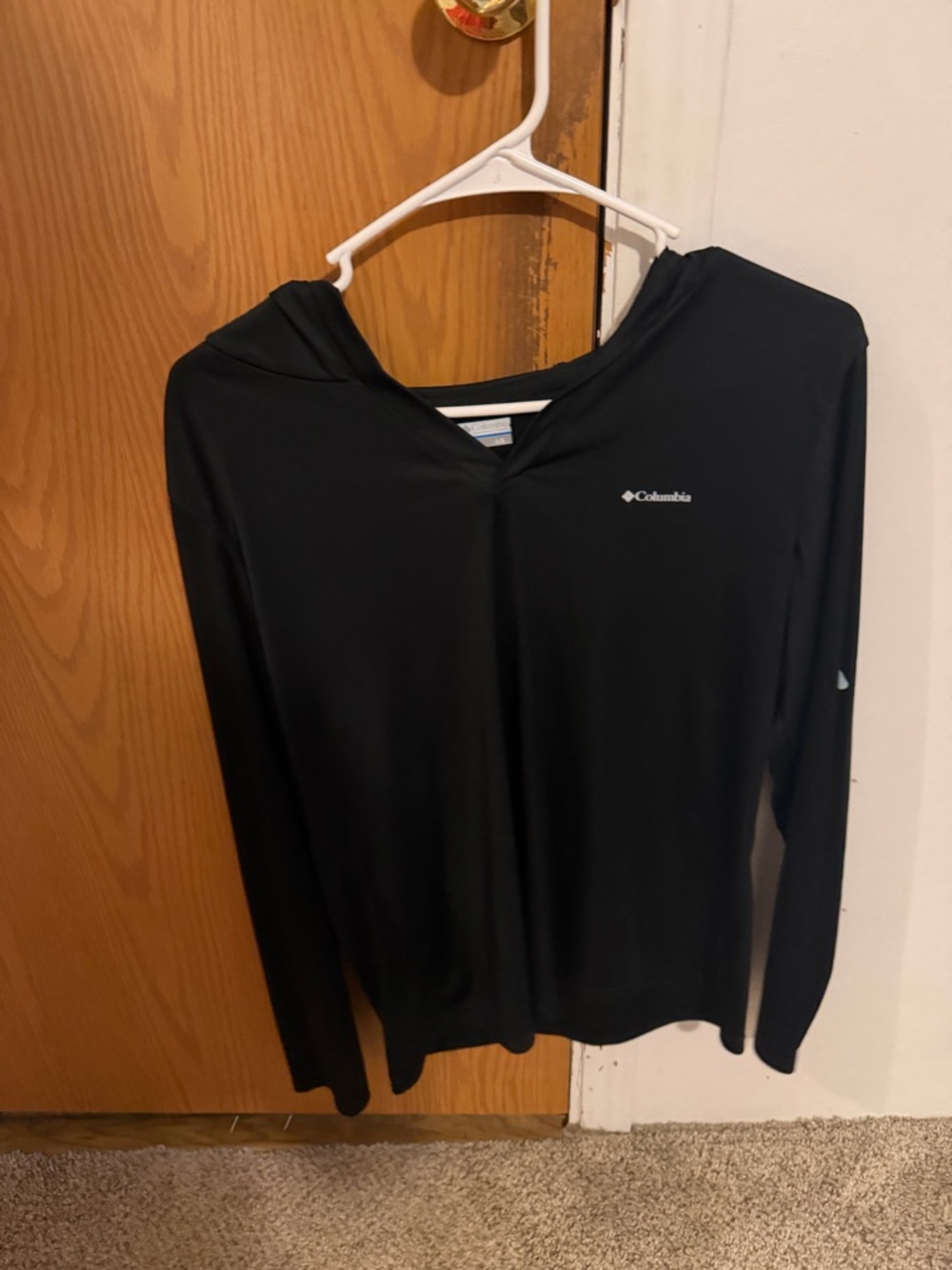 Columbia Black Hooded Long-Sleeve Top